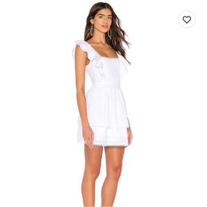 MAJORELLE White Ruffle Mini Dress